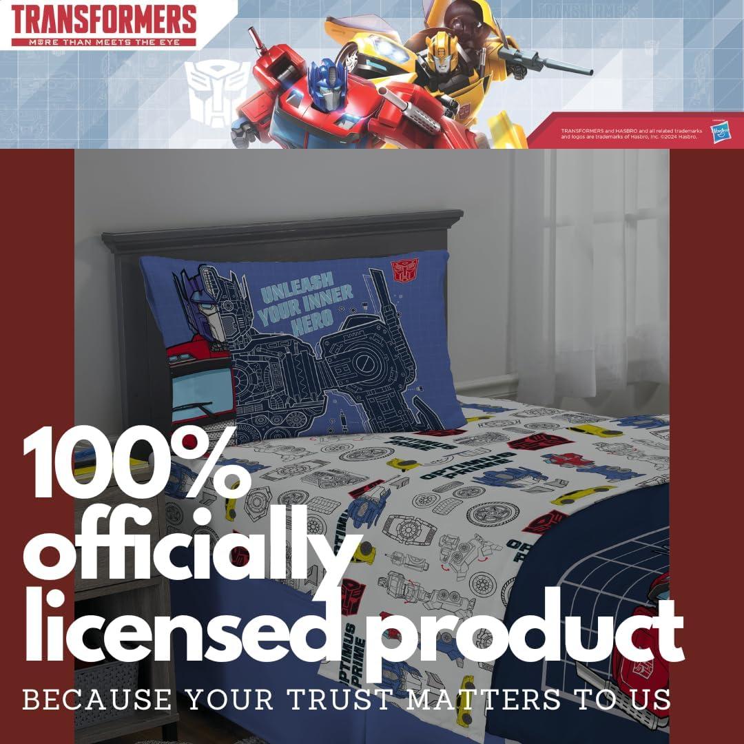 imageFranco Ms Rachel Educational Adventures Kids Bedding Super Soft Microfiber Comforter and Sheet Set 4 Piece Twin Size Officially Licensed ProductTransformers Universe Battle