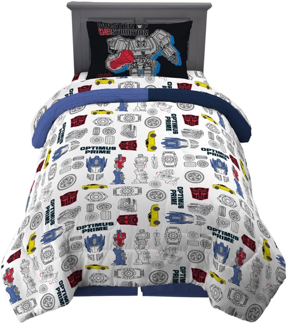 imageFranco Ms Rachel Educational Adventures Kids Bedding Super Soft Microfiber Comforter and Sheet Set 4 Piece Twin Size Officially Licensed ProductTransformers Universe Battle