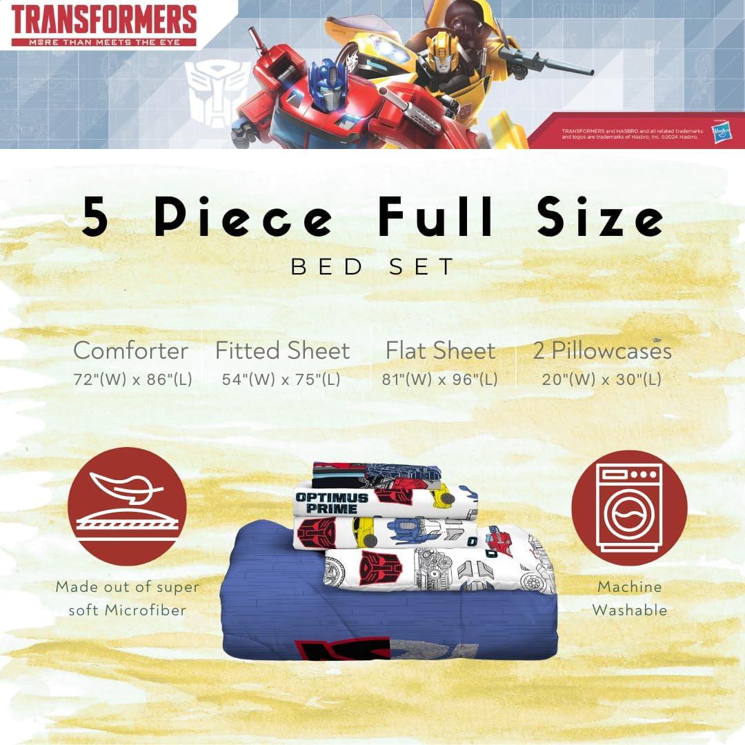 imageFranco Ms Rachel Educational Adventures Kids Bedding Super Soft Microfiber Comforter and Sheet Set 4 Piece Twin Size Officially Licensed ProductTransformers Universe Battle