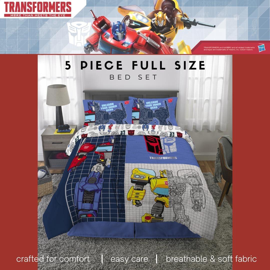 imageFranco Ms Rachel Educational Adventures Kids Bedding Super Soft Microfiber Comforter and Sheet Set 4 Piece Twin Size Officially Licensed ProductTransformers Universe Battle