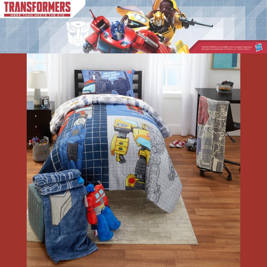 imageFranco Ms Rachel Educational Adventures Kids Bedding Super Soft Microfiber Comforter and Sheet Set 4 Piece Twin Size Officially Licensed ProductTransformers Universe Battle