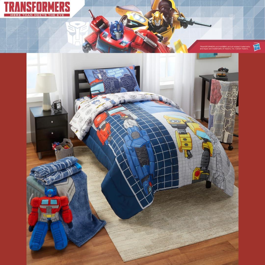 imageFranco Ms Rachel Educational Adventures Kids Bedding Super Soft Microfiber Comforter and Sheet Set 4 Piece Twin Size Officially Licensed ProductTransformers Universe Battle