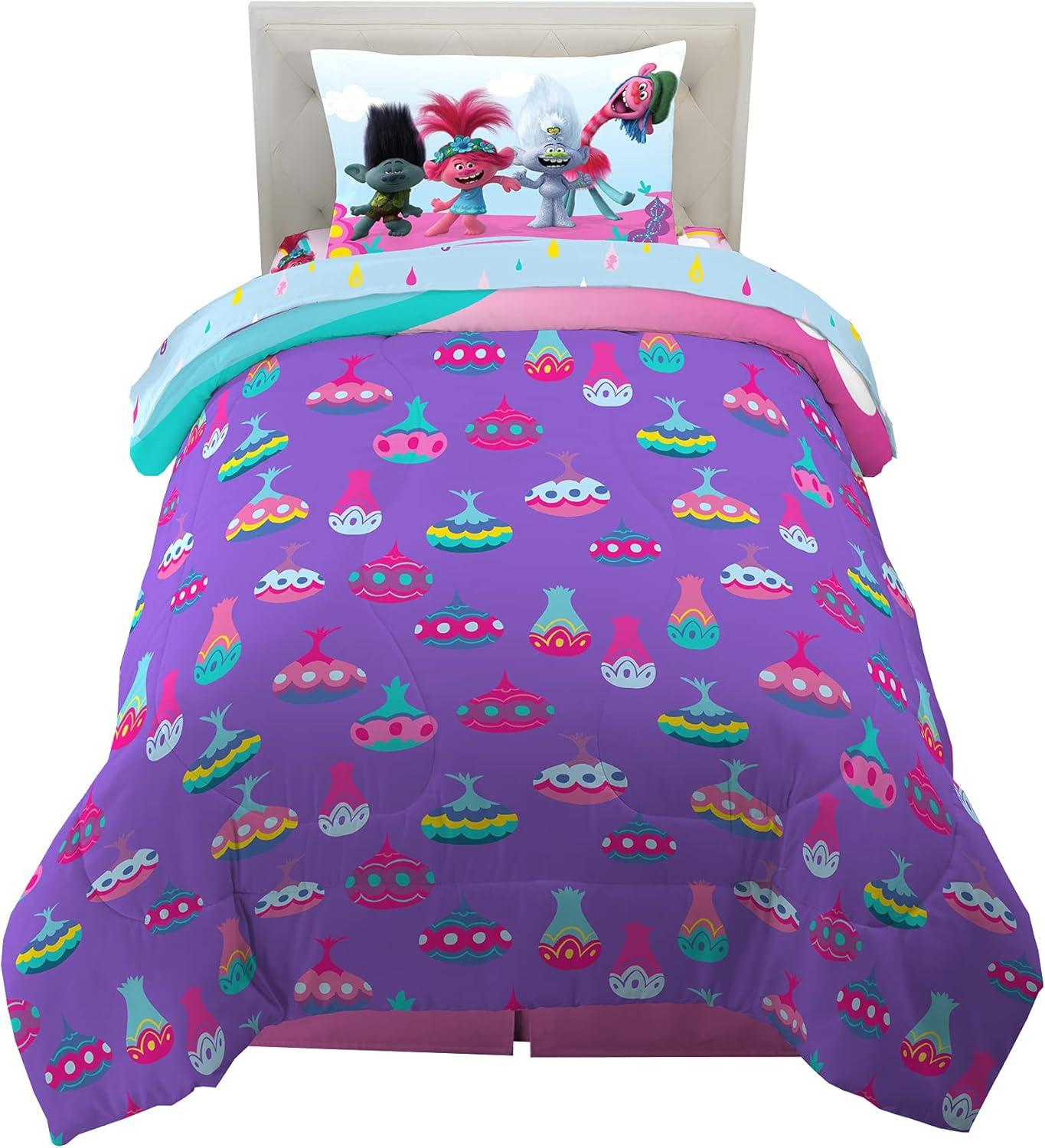 imageFranco Ms Rachel Educational Adventures Kids Bedding Super Soft Microfiber Comforter and Sheet Set 4 Piece Twin Size Officially Licensed ProductTrolls World Tour