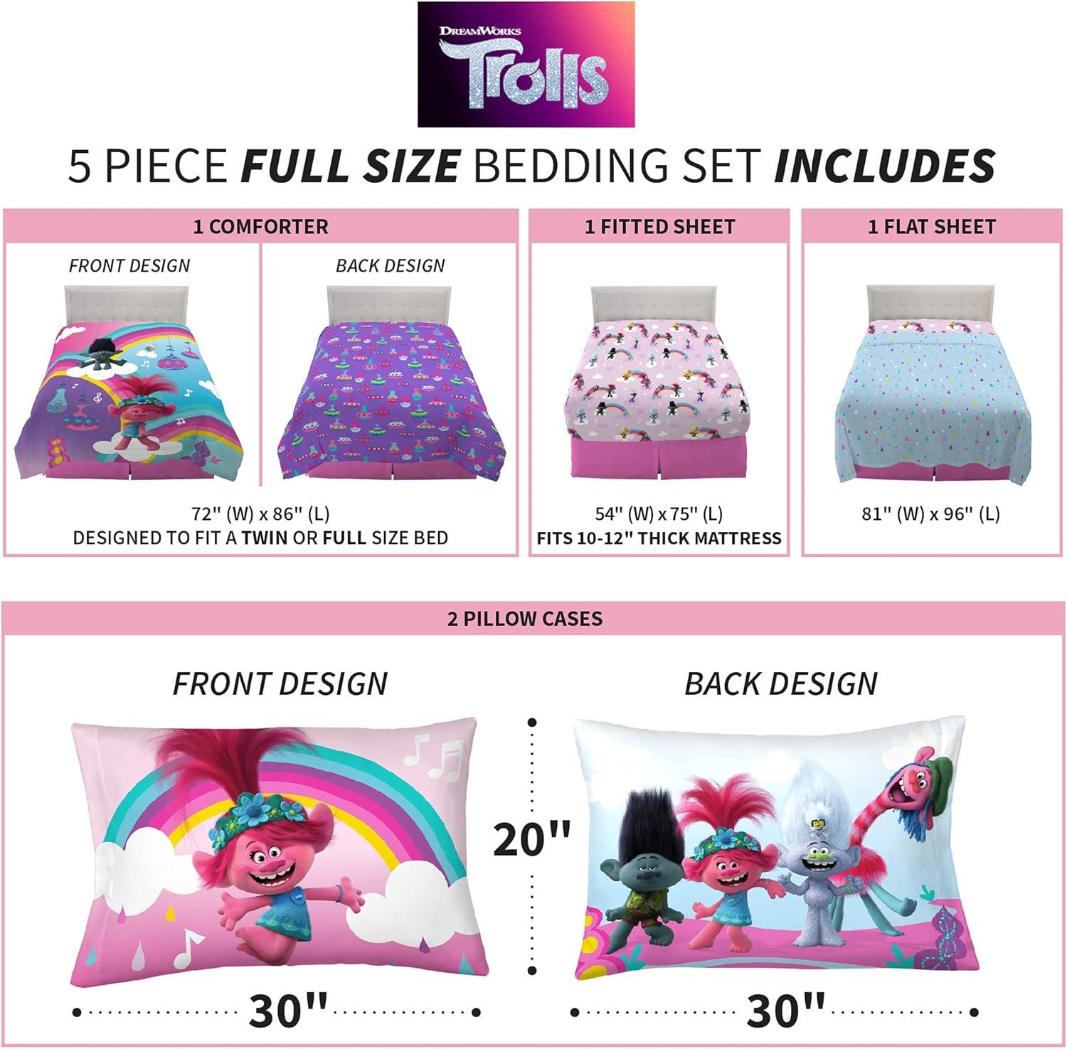 imageFranco Ms Rachel Educational Adventures Kids Bedding Super Soft Microfiber Comforter and Sheet Set 4 Piece Twin Size Officially Licensed ProductTrolls World Tour