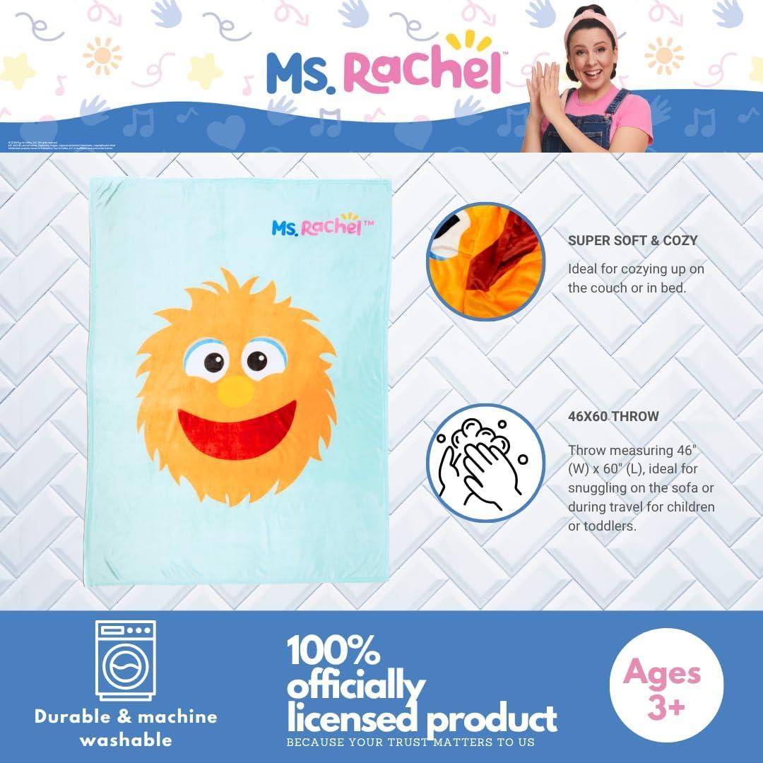 imageFranco Ms Rachel Herbie Character Throw Kids Super Soft ampamp Cozy 46 x 60 Blanket Plush TV Show Bedding Accessory Officially LicensedMs Rachel Herbie