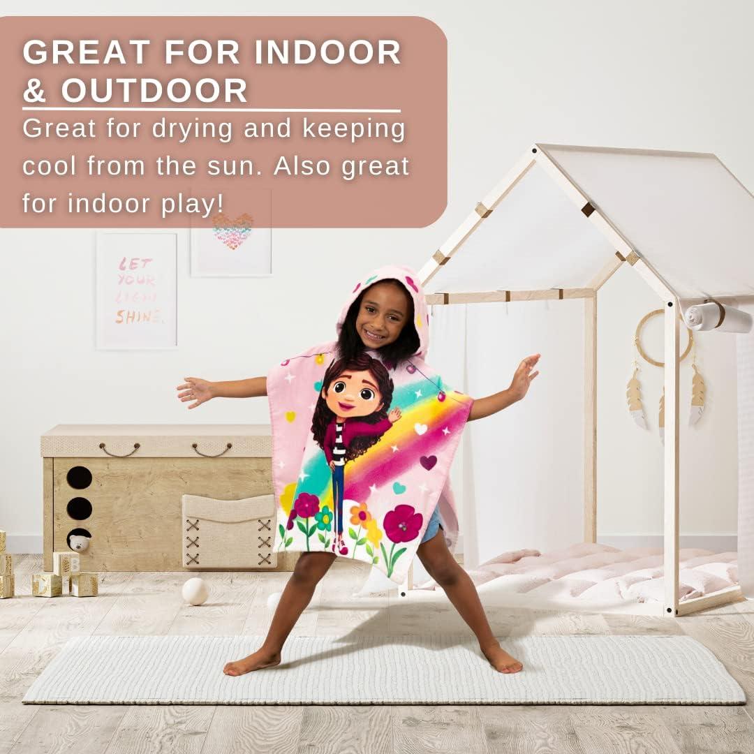 imageFranco Ms Rachel Kids BeachPoolBathCamping Hooded Towel Poncho 24quot X 22quot Absorbent Cotton Cover up Officially Licensed ProductGabbys Dollhouse