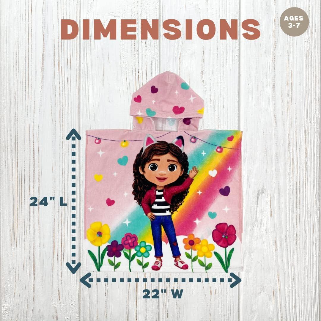 imageFranco Ms Rachel Kids BeachPoolBathCamping Hooded Towel Poncho 24quot X 22quot Absorbent Cotton Cover up Officially Licensed ProductGabbys Dollhouse