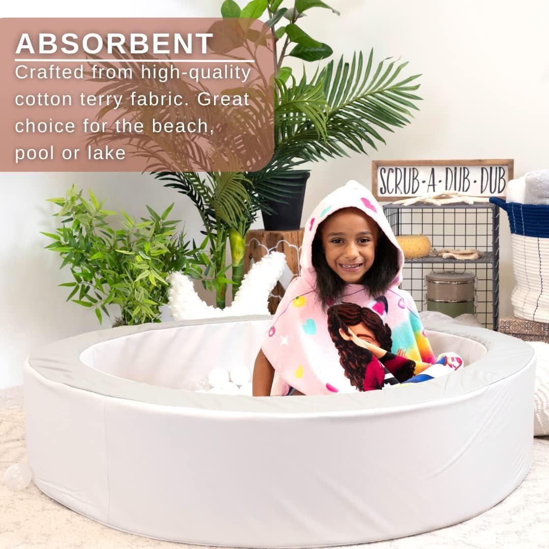 imageFranco Ms Rachel Kids BeachPoolBathCamping Hooded Towel Poncho 24quot X 22quot Absorbent Cotton Cover up Officially Licensed ProductGabbys Dollhouse