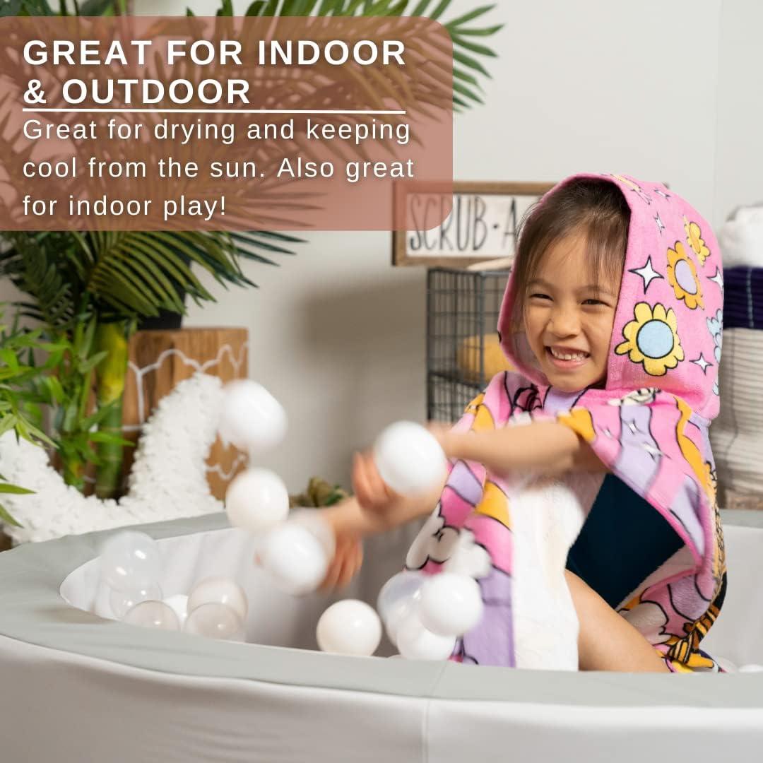 imageFranco Ms Rachel Kids BeachPoolBathCamping Hooded Towel Poncho 24quot X 22quot Absorbent Cotton Cover up Officially Licensed ProductLol Surprise