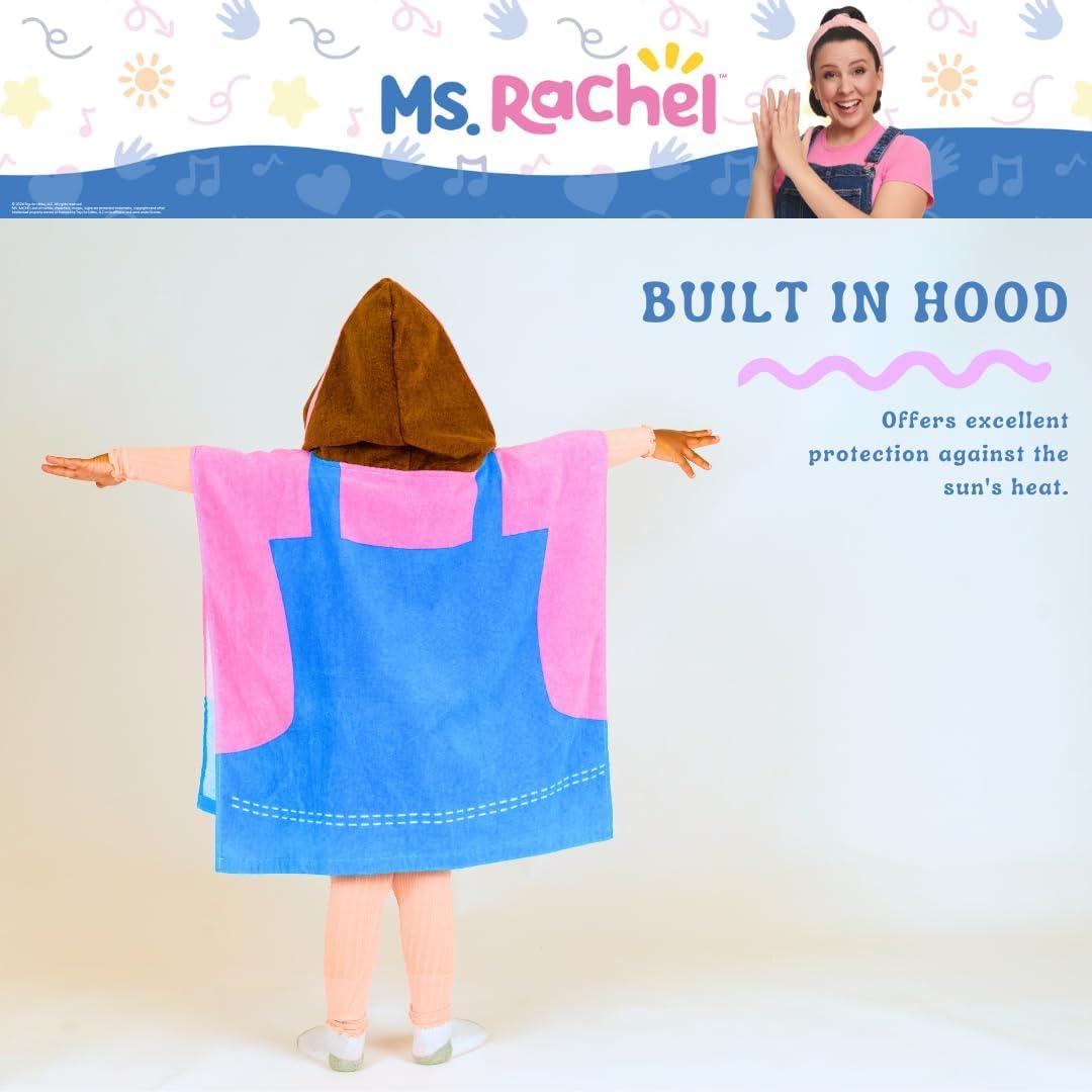 imageFranco Ms Rachel Kids BeachPoolBathCamping Hooded Towel Poncho 24quot X 22quot Absorbent Cotton Cover up Officially Licensed ProductMs Rachel