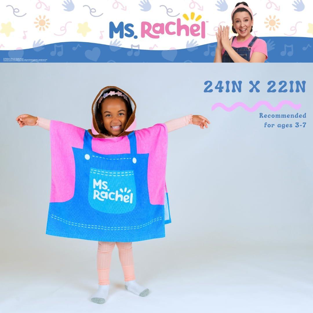 imageFranco Ms Rachel Kids BeachPoolBathCamping Hooded Towel Poncho 24quot X 22quot Absorbent Cotton Cover up Officially Licensed ProductMs Rachel