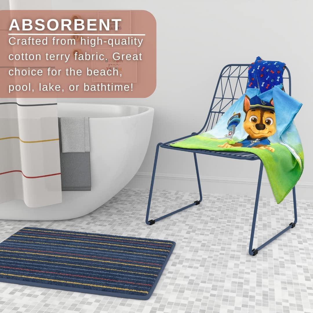 imageFranco Ms Rachel Kids BeachPoolBathCamping Hooded Towel Poncho 24quot X 22quot Absorbent Cotton Cover up Officially Licensed ProductPaw Patrol Boy