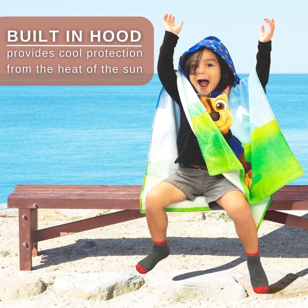 imageFranco Ms Rachel Kids BeachPoolBathCamping Hooded Towel Poncho 24quot X 22quot Absorbent Cotton Cover up Officially Licensed ProductPaw Patrol Boy