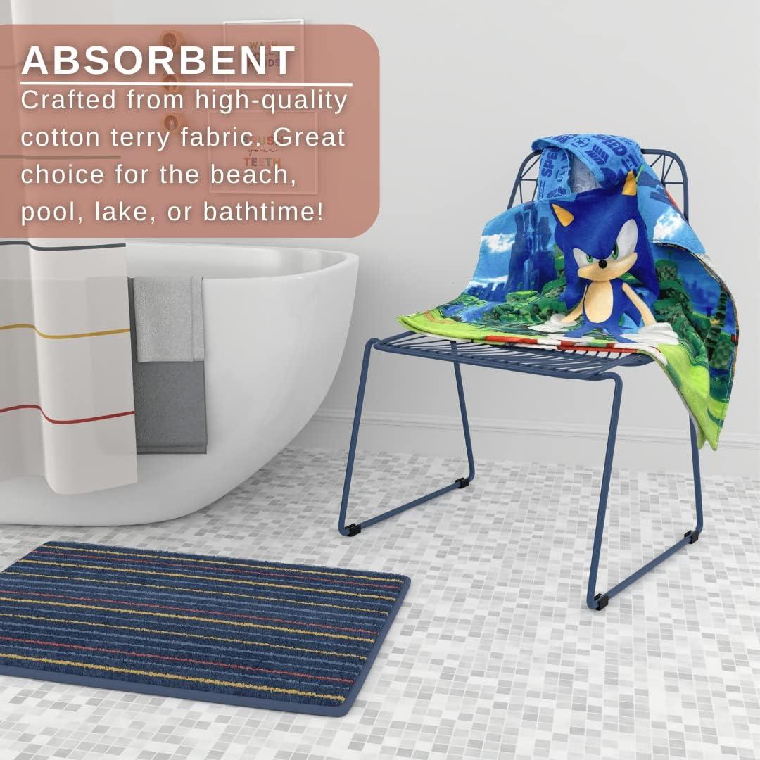 imageFranco Ms Rachel Kids BeachPoolBathCamping Hooded Towel Poncho 24quot X 22quot Absorbent Cotton Cover up Officially Licensed ProductSonic