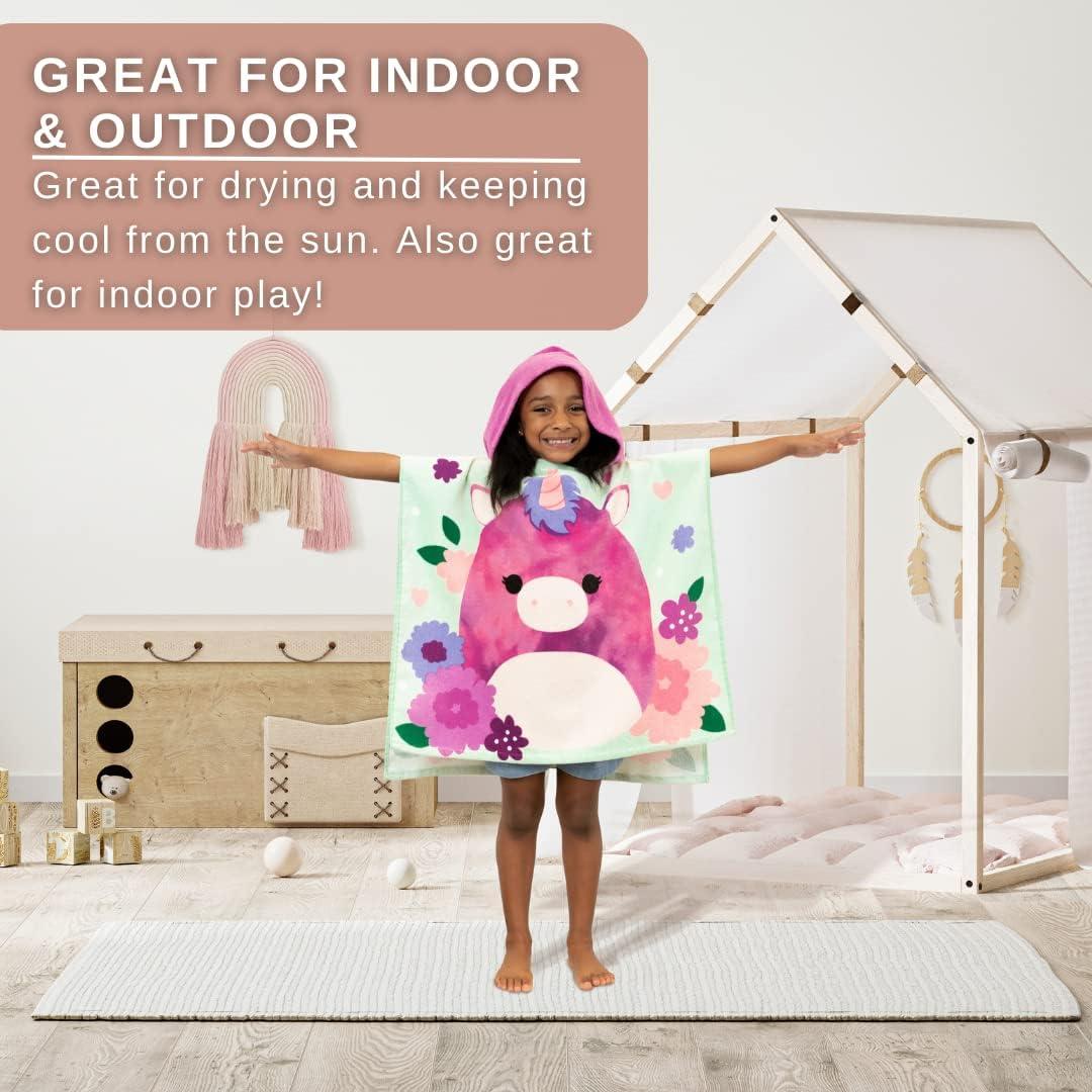 imageFranco Ms Rachel Kids BeachPoolBathCamping Hooded Towel Poncho 24quot X 22quot Absorbent Cotton Cover up Officially Licensed ProductSquishmallows