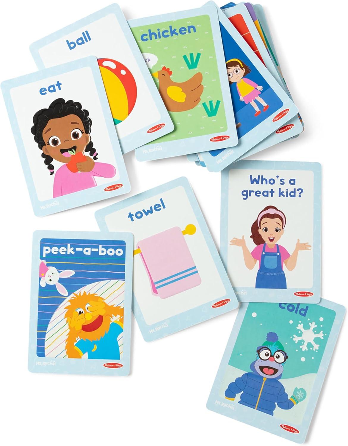 imageMelissa ampamp Doug Ms Rachel First Words Textured Sensory Flashcards Preschool Learning Toy for Boys Girls FSC Certified
