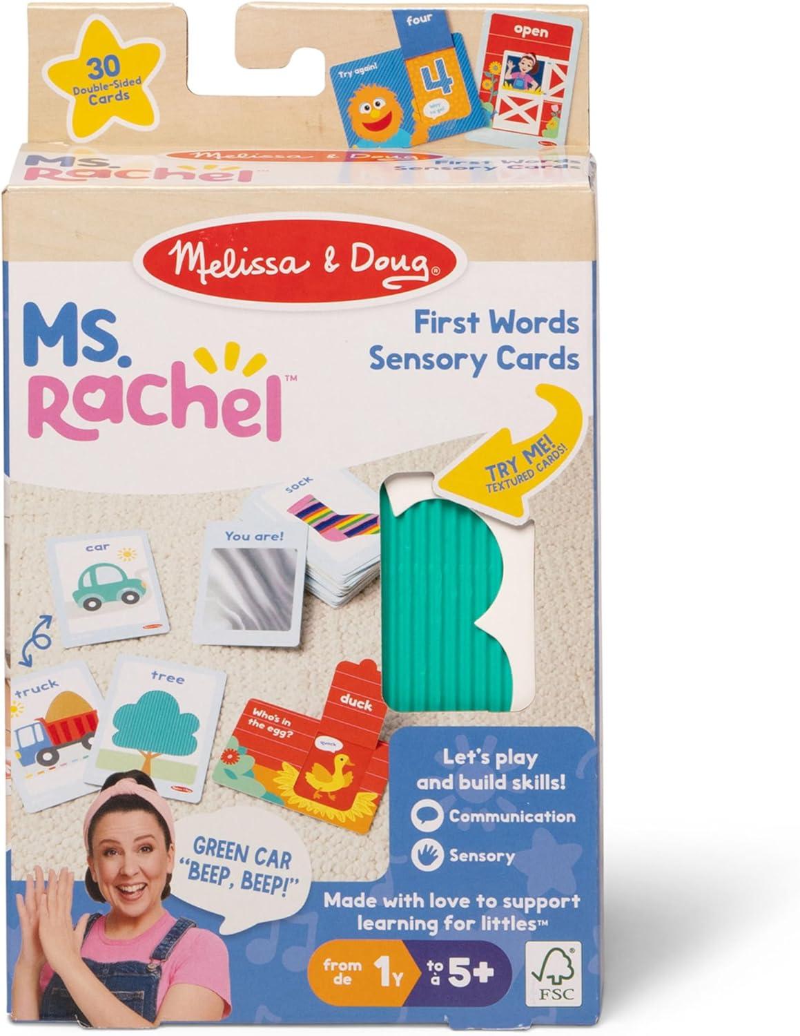 imageMelissa ampamp Doug Ms Rachel First Words Textured Sensory Flashcards Preschool Learning Toy for Boys Girls FSC Certified