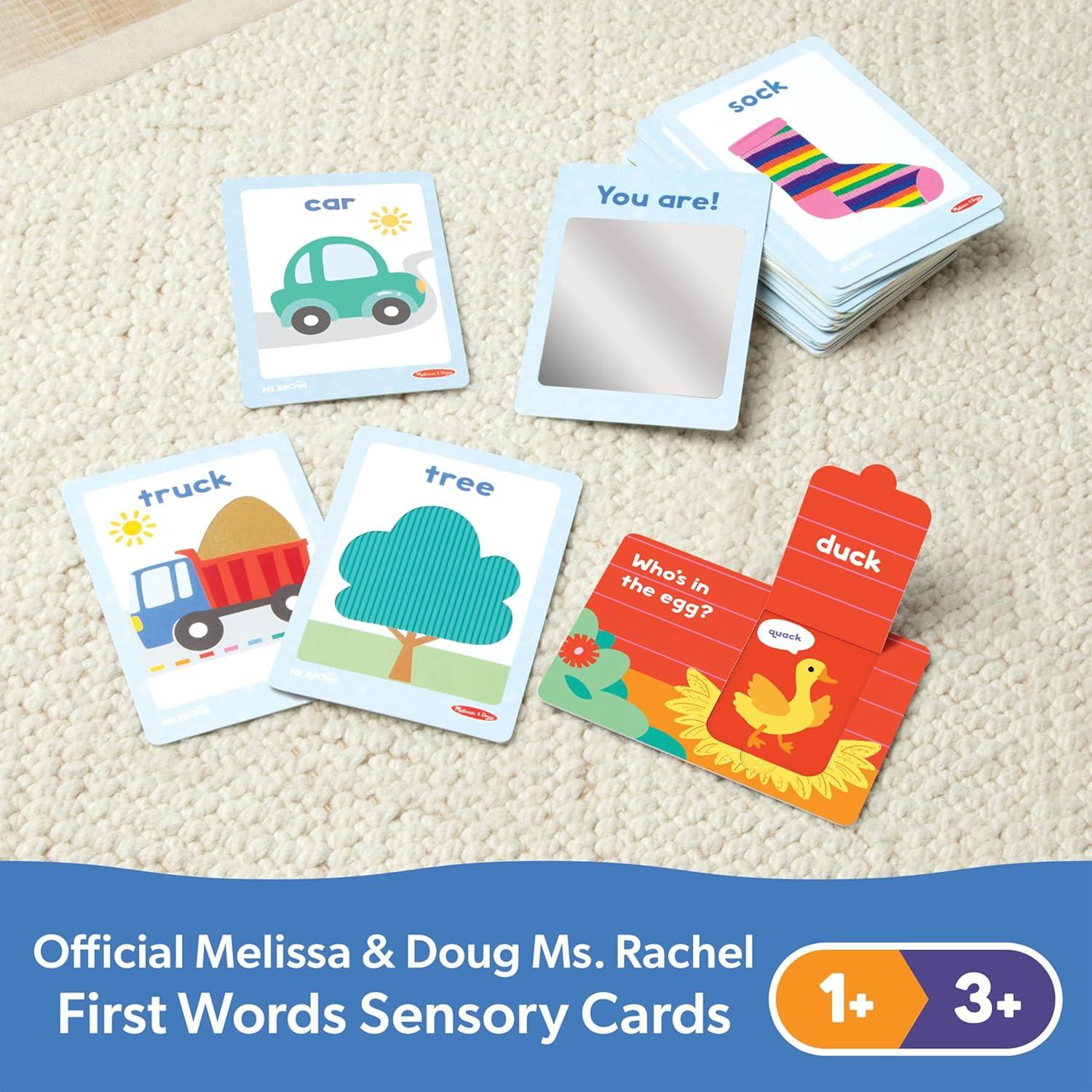 imageMelissa ampamp Doug Ms Rachel First Words Textured Sensory Flashcards Preschool Learning Toy for Boys Girls FSC Certified