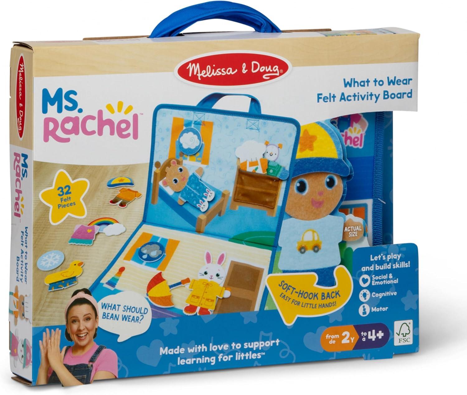 imageMelissa ampamp Doug Ms Rachel What to Wear Felt Activity Board TakeAlong Preschool Learning Toy for Boys and Girls FSC Certified
