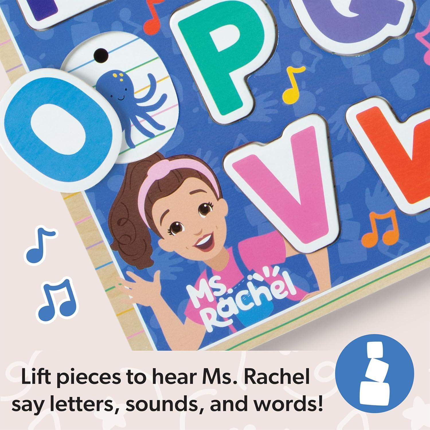 imageMelissa ampamp Doug Ms Rachel Wooden Phonics Alphabet Sound Puzzle with LightActivated Sound Effects 24Piece Toddler Toys for Boys and Girls Ages 2 Years FSC Certified
