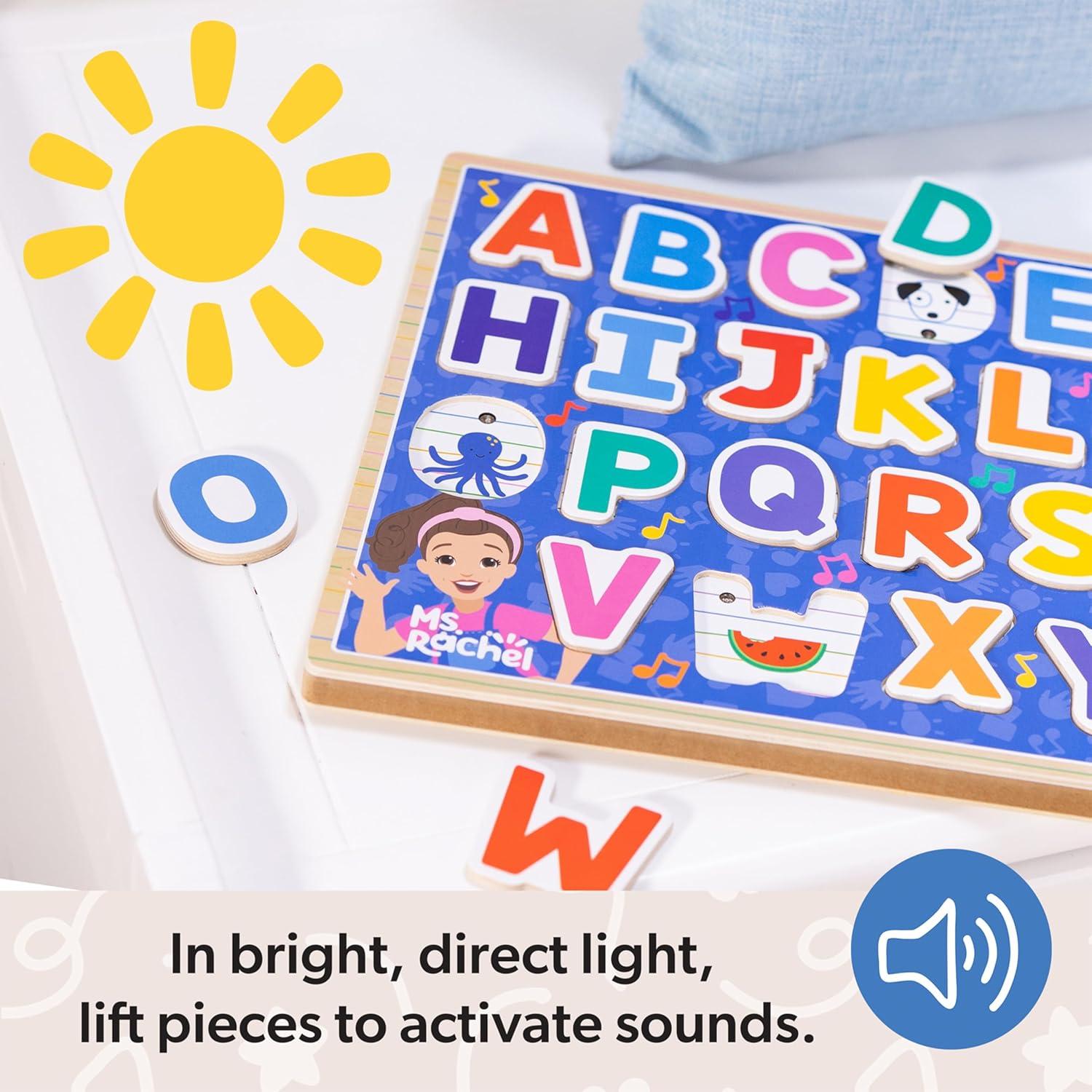 imageMelissa ampamp Doug Ms Rachel Wooden Phonics Alphabet Sound Puzzle with LightActivated Sound Effects 24Piece Toddler Toys for Boys and Girls Ages 2 Years FSC Certified