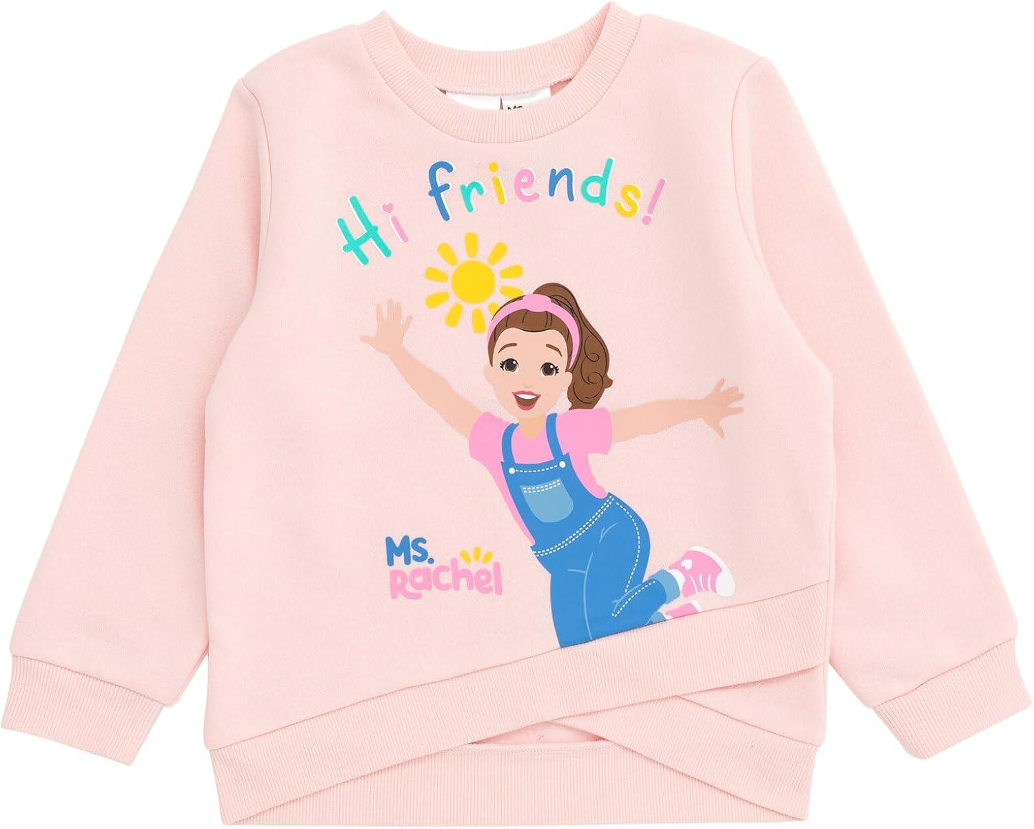 imageMs Rachel Animals Fleece Crossover Sweatshirt and Jogger Pants Outfit Set Infant to Toddler Sizes 12 Months 5TBaby Pink