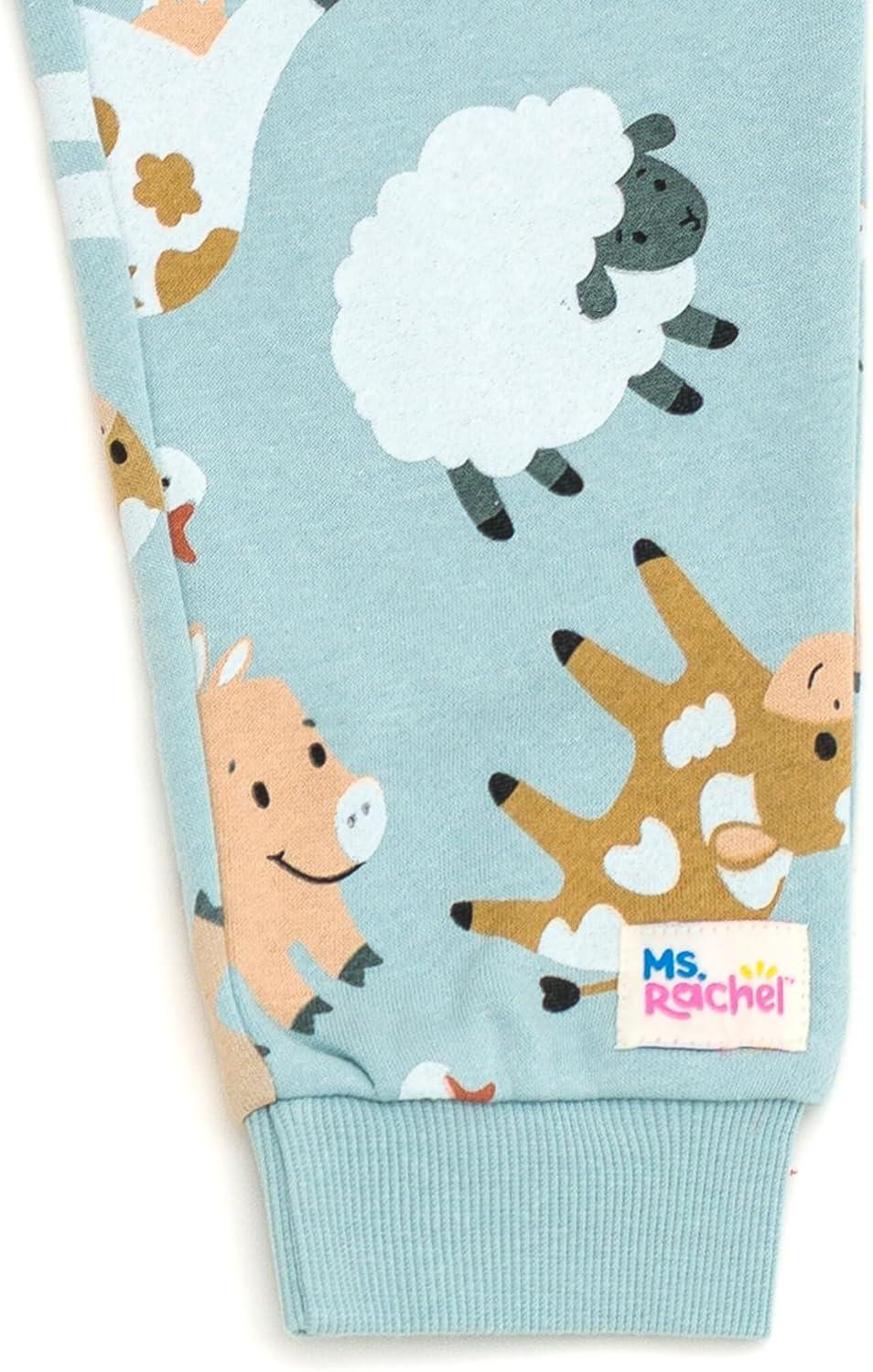 imageMs Rachel Animals Fleece Crossover Sweatshirt and Jogger Pants Outfit Set Infant to Toddler Sizes 12 Months 5TPastel Green