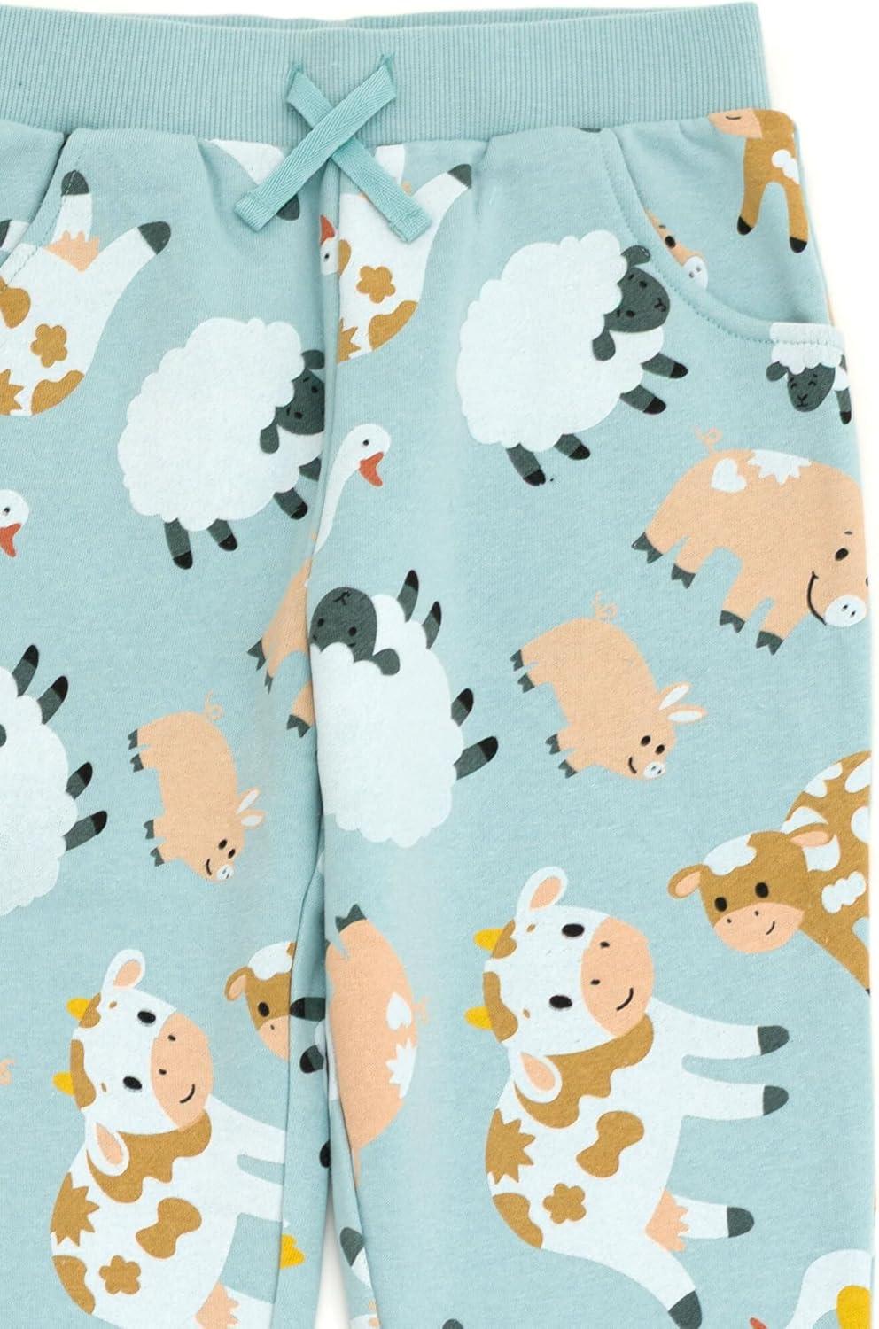 imageMs Rachel Animals Fleece Crossover Sweatshirt and Jogger Pants Outfit Set Infant to Toddler Sizes 12 Months 5TPastel Green