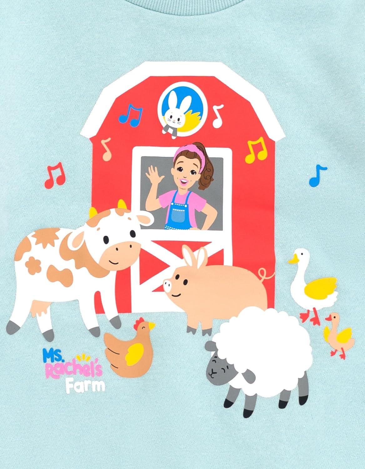 imageMs Rachel Animals Fleece Crossover Sweatshirt and Jogger Pants Outfit Set Infant to Toddler Sizes 12 Months 5TPastel Green