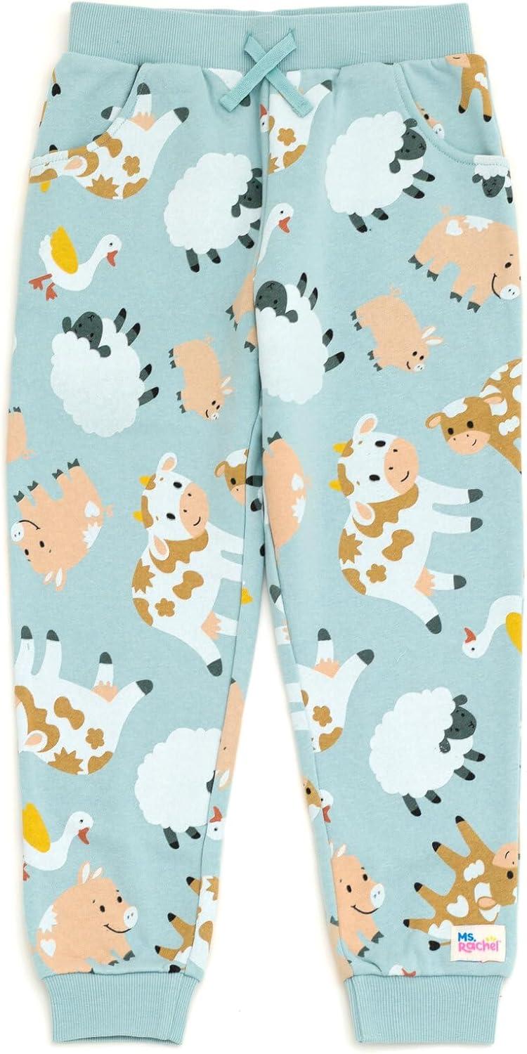 imageMs Rachel Animals Fleece Crossover Sweatshirt and Jogger Pants Outfit Set Infant to Toddler Sizes 12 Months 5TPastel Green