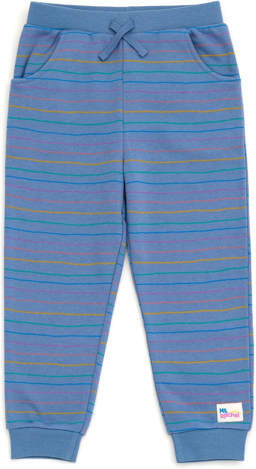 imageMs Rachel Animals Fleece Crossover Sweatshirt and Jogger Pants Outfit Set Infant to Toddler Sizes 12 Months 5TWhite Blue