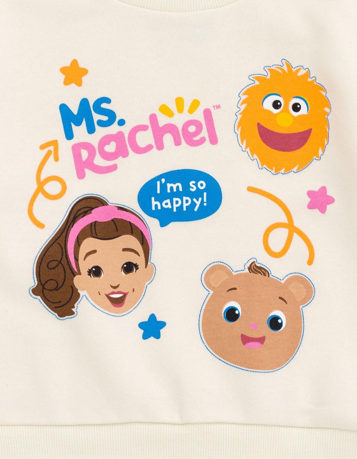 imageMs Rachel Animals Fleece Crossover Sweatshirt and Jogger Pants Outfit Set Infant to Toddler Sizes 12 Months 5TWhite Blue