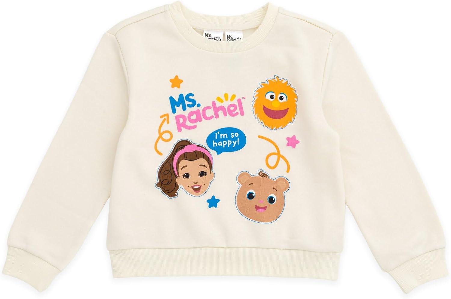 imageMs Rachel Animals Fleece Crossover Sweatshirt and Jogger Pants Outfit Set Infant to Toddler Sizes 12 Months 5TWhite Blue