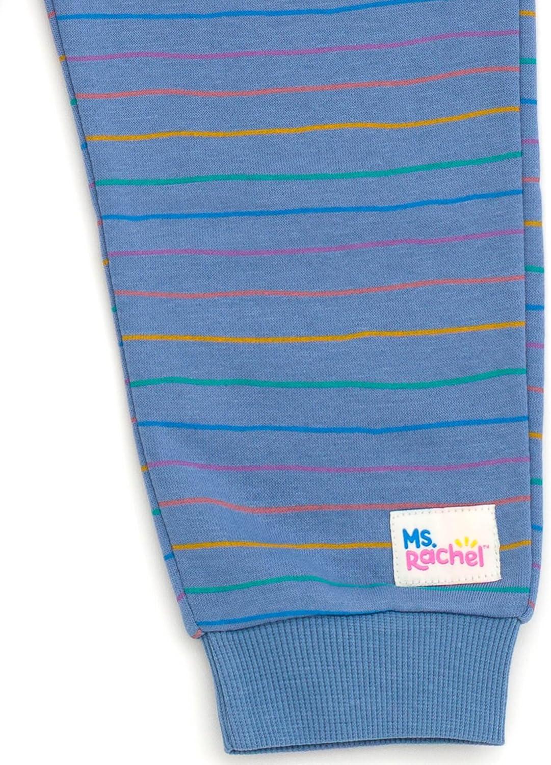 imageMs Rachel Animals Fleece Crossover Sweatshirt and Jogger Pants Outfit Set Infant to Toddler Sizes 12 Months 5TWhite Blue