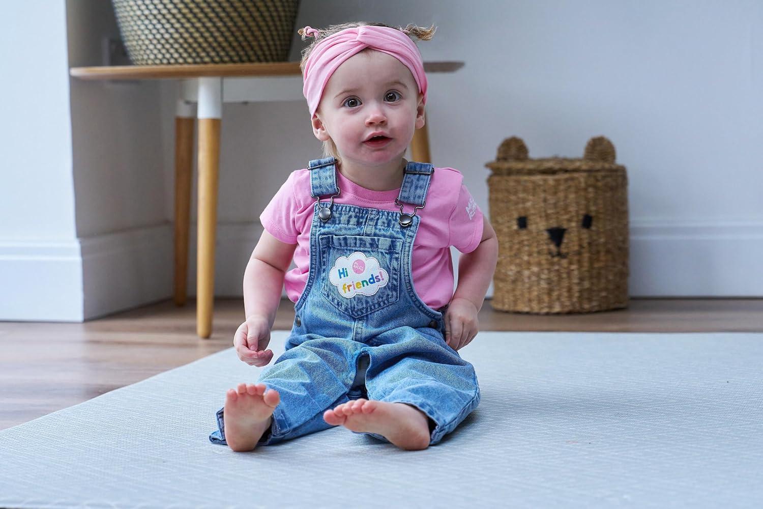imageMs Rachel Cosplay Denim Overall TShirt and Headband 3 Piece Outfit Set Infant to Toddler Sizes 12 Months 5TBlue Denim Pink