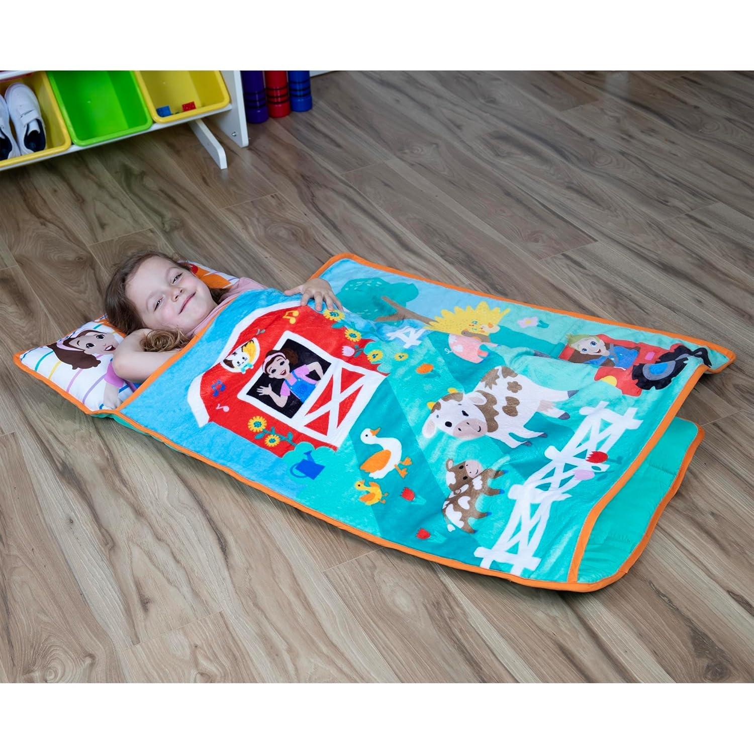 imageMs Rachel Farm Friends Toddler Nap Mat Includes Attached Pillow and Fleece BlanketMs Rachel Farm Friends