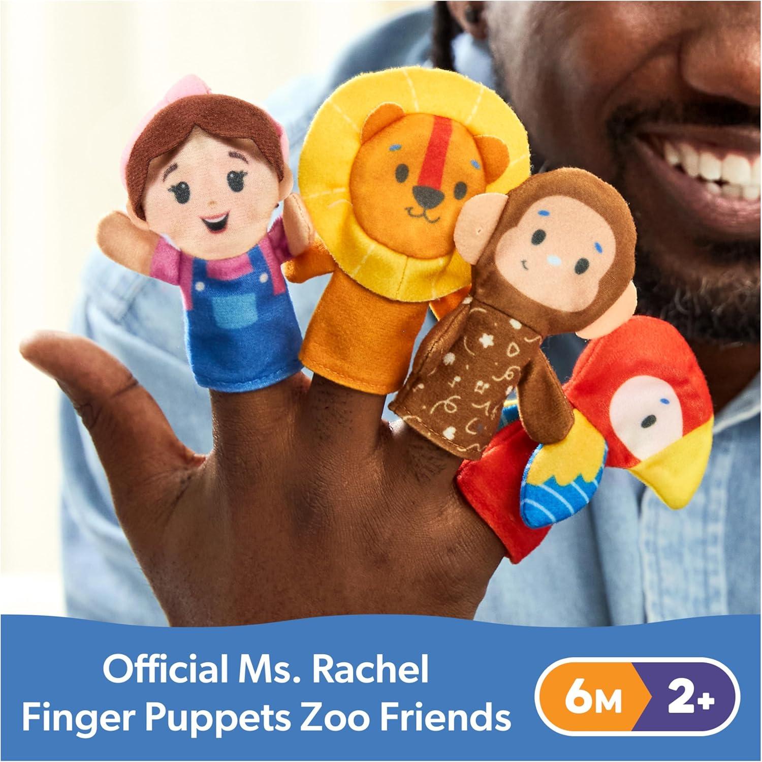 imageMs Rachel Finger Puppets Zoo Friends 4Pack Lion Monkey ampamp Parrot Educational Toys ampamp Animal Puppets Toddler Toys for Girls ampamp Boys Ages 6 Months2