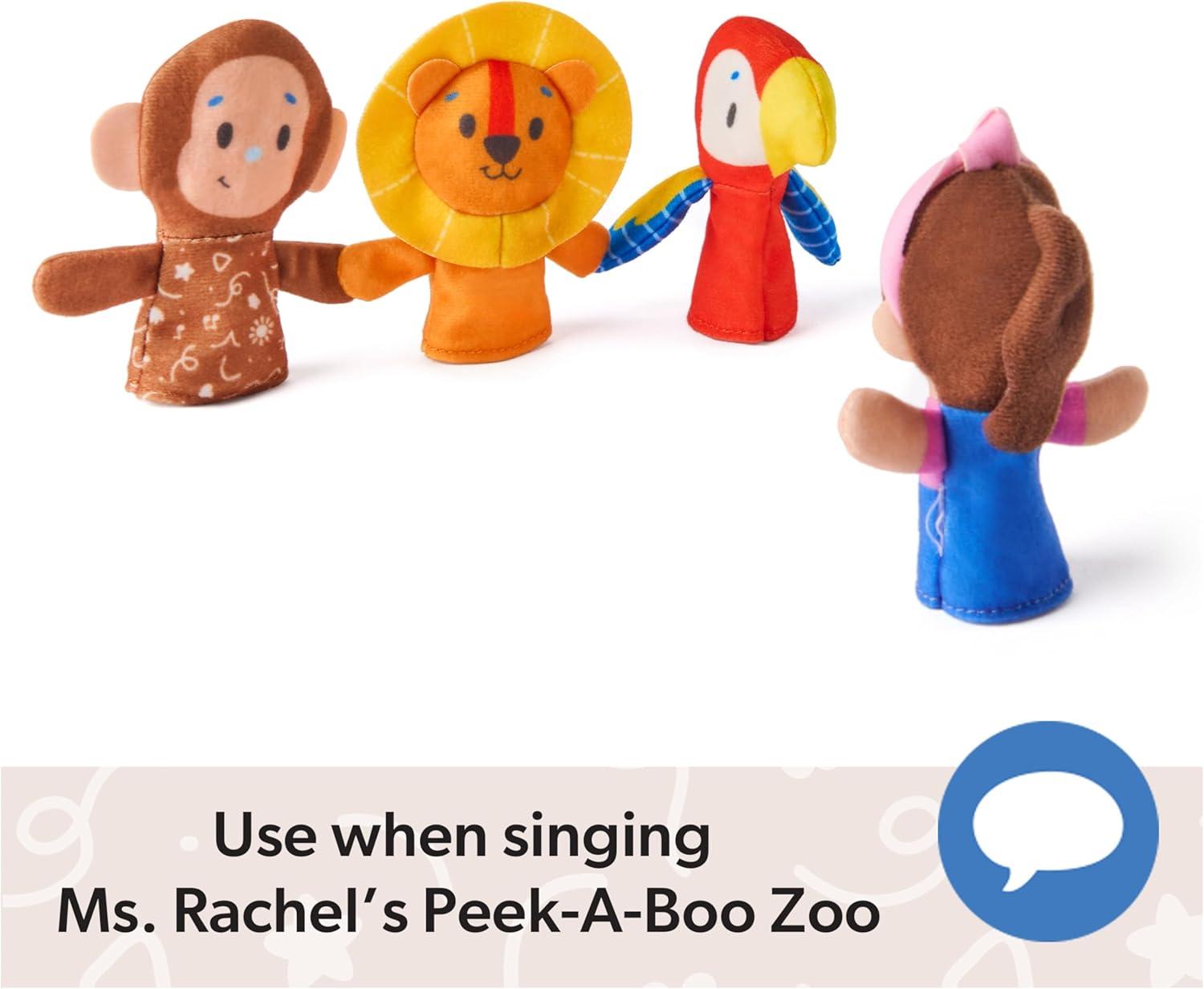 imageMs Rachel Finger Puppets Zoo Friends 4Pack Lion Monkey ampamp Parrot Educational Toys ampamp Animal Puppets Toddler Toys for Girls ampamp Boys Ages 6 Months2