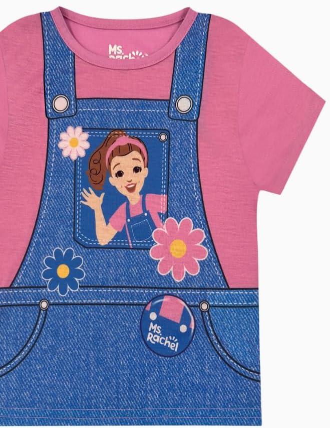 imageMs Rachel Kids Pajama Set 3 Piece Sleepwear Set with Pants Shirt ampamp Shorts Girls ampamp Boys Toddler Pjs Official ProductGirls PinkBlue