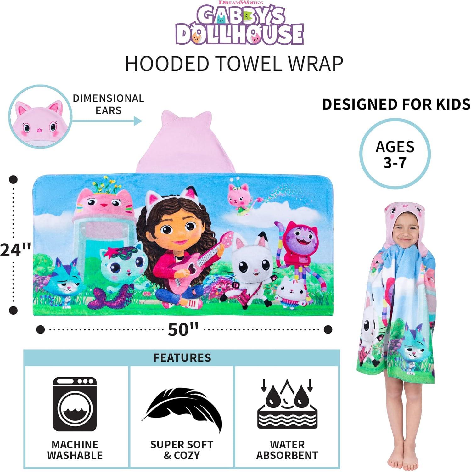 imageMs Rachel Kids Super Soft BathPoolBeach Soft Cotton Terry Hooded Towel Wrap 24 in x 50 in Officially Licensed Product By FrancoAssorted