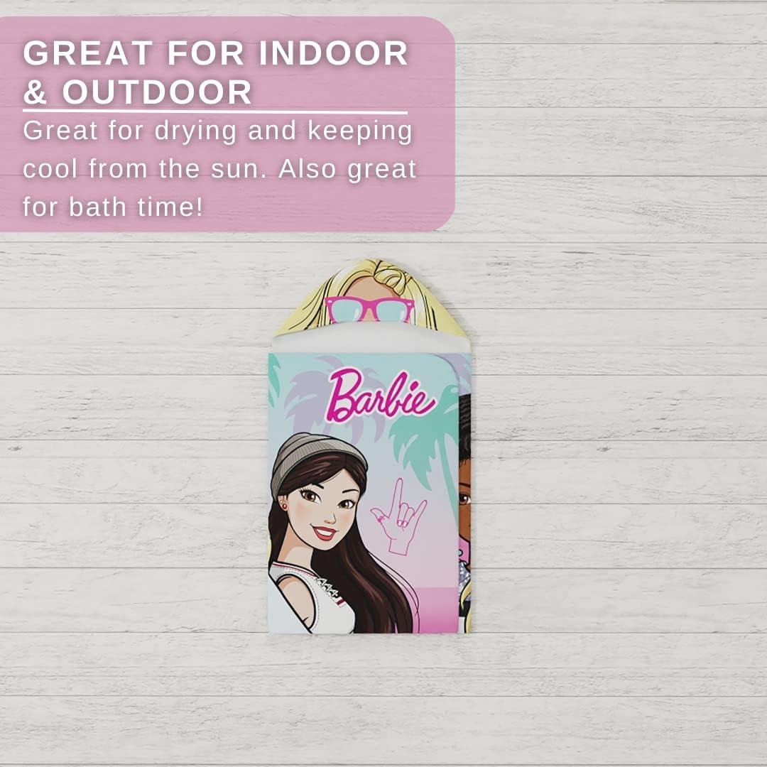 imageMs Rachel Kids Super Soft BathPoolBeach Soft Cotton Terry Hooded Towel Wrap 24 in x 50 in Officially Licensed Product By FrancoBarbie