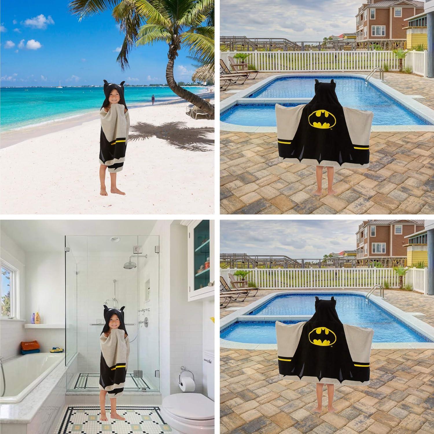 imageMs Rachel Kids Super Soft BathPoolBeach Soft Cotton Terry Hooded Towel Wrap 24 in x 50 in Officially Licensed Product By FrancoBatman