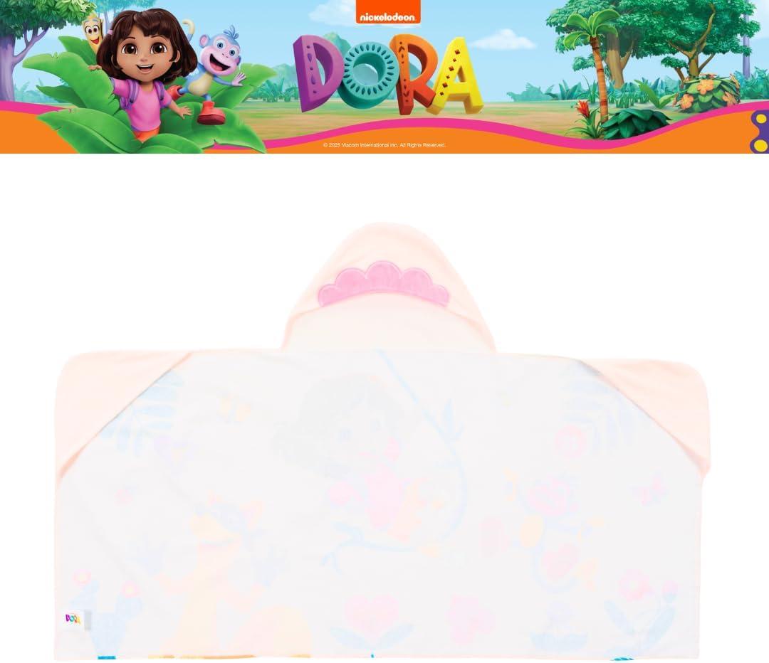 imageMs Rachel Kids Super Soft BathPoolBeach Soft Cotton Terry Hooded Towel Wrap 24 in x 50 in Officially Licensed Product By FrancoDora the Explorer