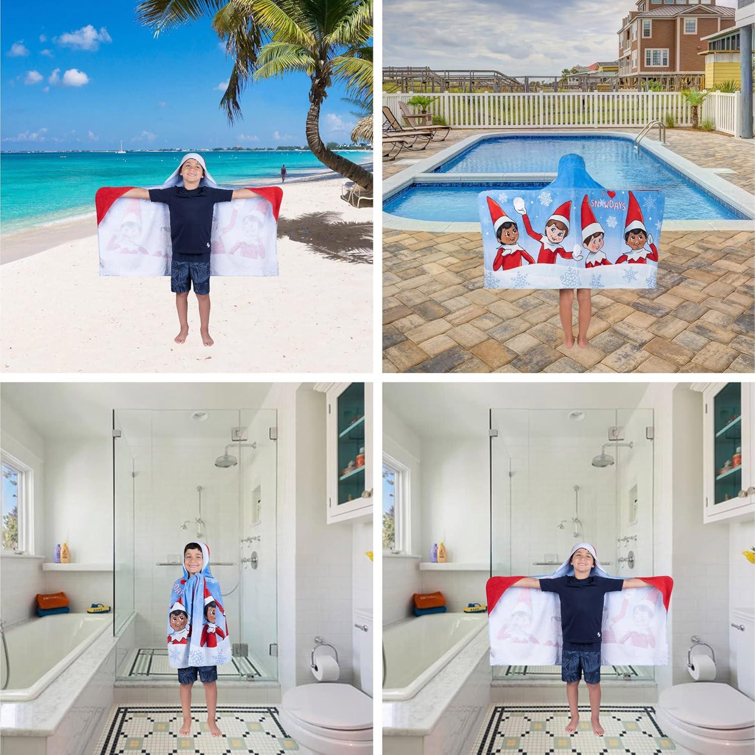 imageMs Rachel Kids Super Soft BathPoolBeach Soft Cotton Terry Hooded Towel Wrap 24 in x 50 in Officially Licensed Product By FrancoElf on the Shelf