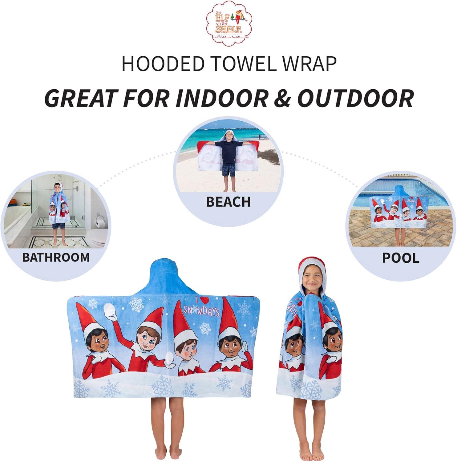 imageMs Rachel Kids Super Soft BathPoolBeach Soft Cotton Terry Hooded Towel Wrap 24 in x 50 in Officially Licensed Product By FrancoElf on the Shelf