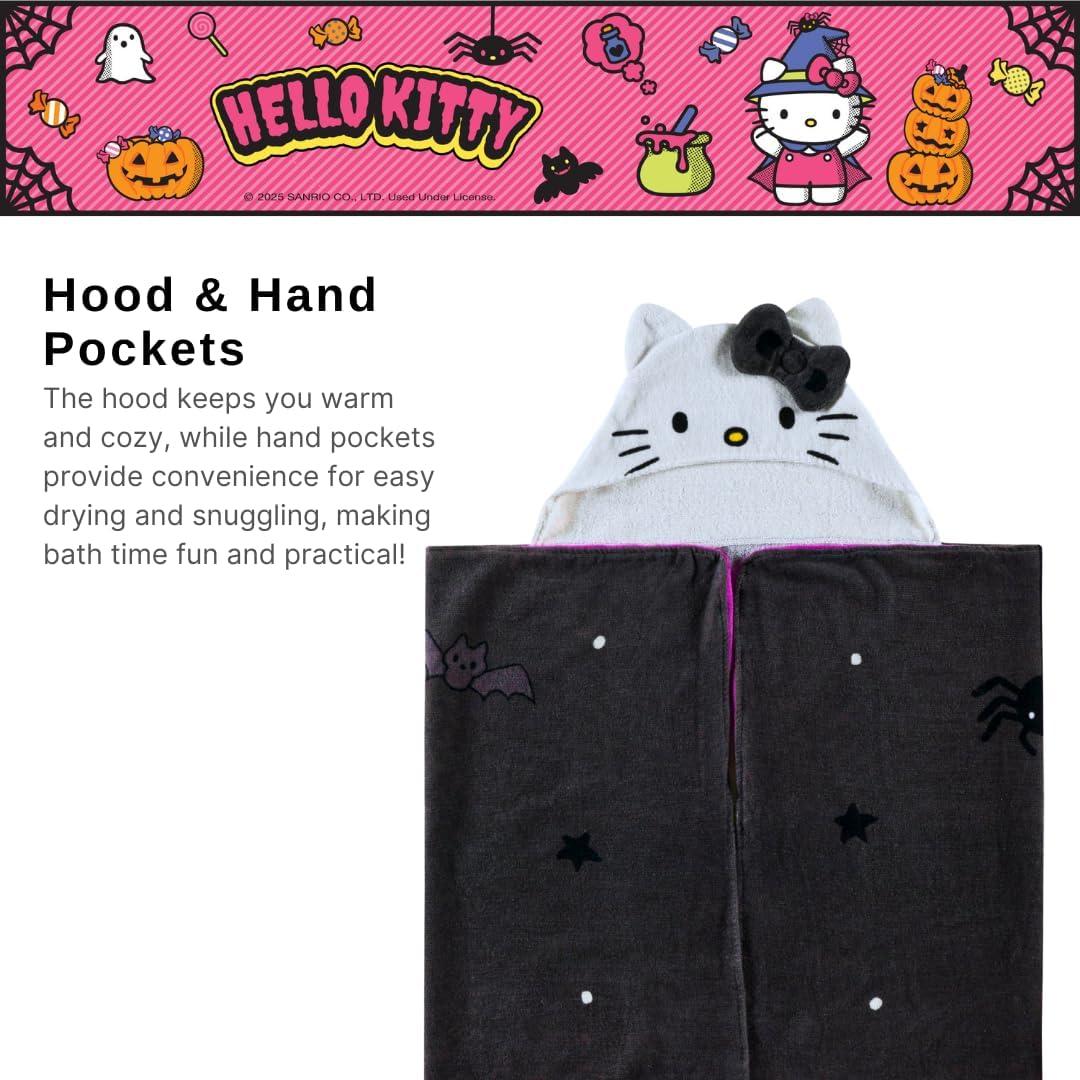 imageMs Rachel Kids Super Soft BathPoolBeach Soft Cotton Terry Hooded Towel Wrap 24 in x 50 in Officially Licensed Product By FrancoHello Kitty Skeleton
