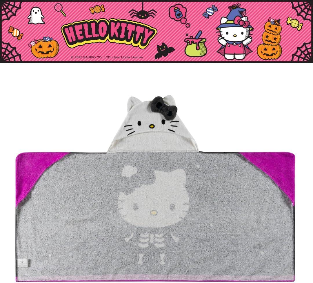 imageMs Rachel Kids Super Soft BathPoolBeach Soft Cotton Terry Hooded Towel Wrap 24 in x 50 in Officially Licensed Product By FrancoHello Kitty Skeleton