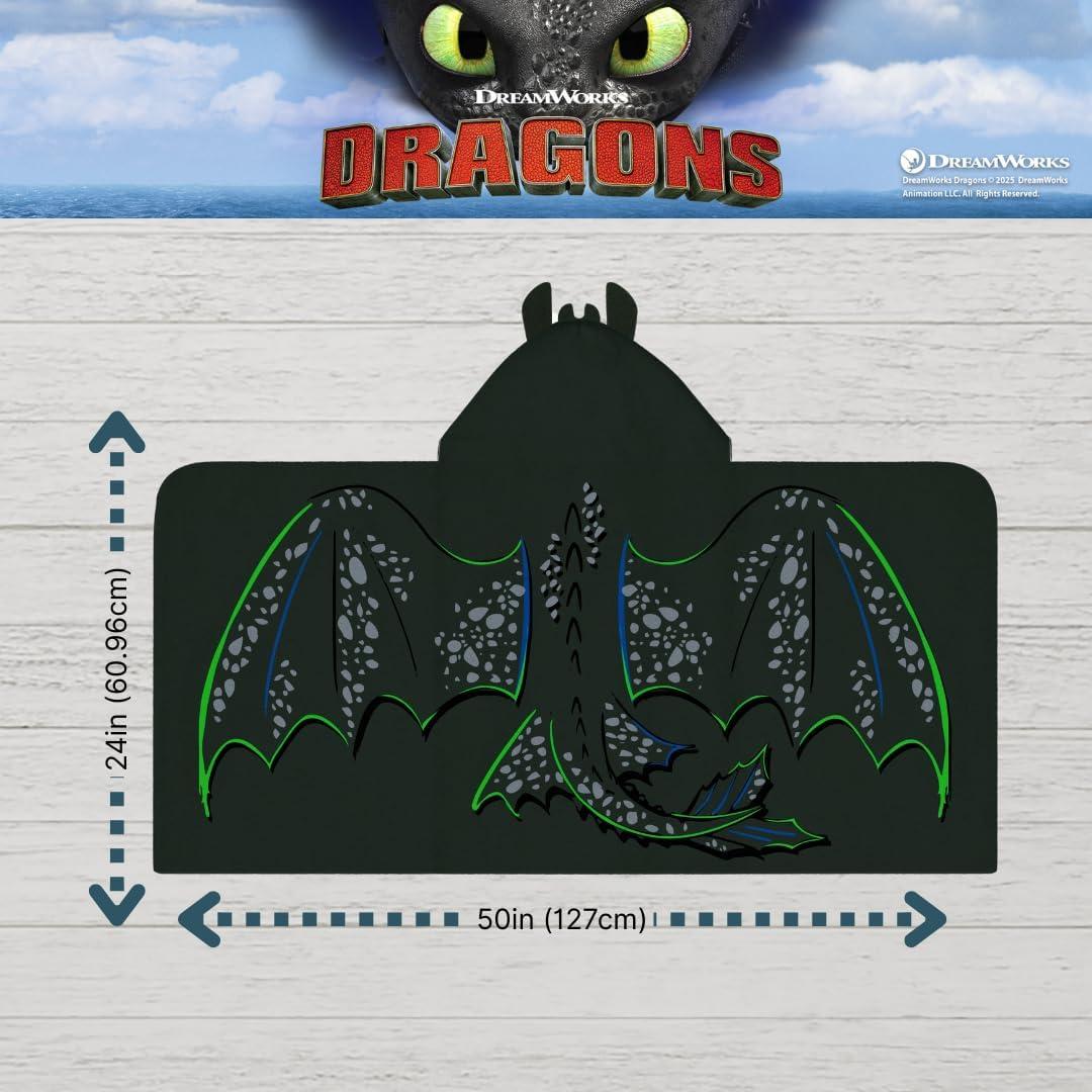 imageMs Rachel Kids Super Soft BathPoolBeach Soft Cotton Terry Hooded Towel Wrap 24 in x 50 in Officially Licensed Product By FrancoHow to Train Your Dragon