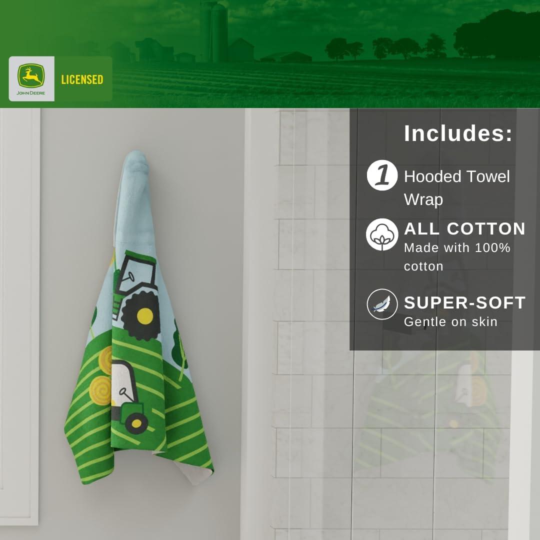 imageMs Rachel Kids Super Soft BathPoolBeach Soft Cotton Terry Hooded Towel Wrap 24 in x 50 in Officially Licensed Product By FrancoJohn Deere