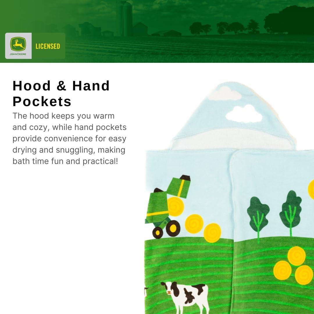 imageMs Rachel Kids Super Soft BathPoolBeach Soft Cotton Terry Hooded Towel Wrap 24 in x 50 in Officially Licensed Product By FrancoJohn Deere